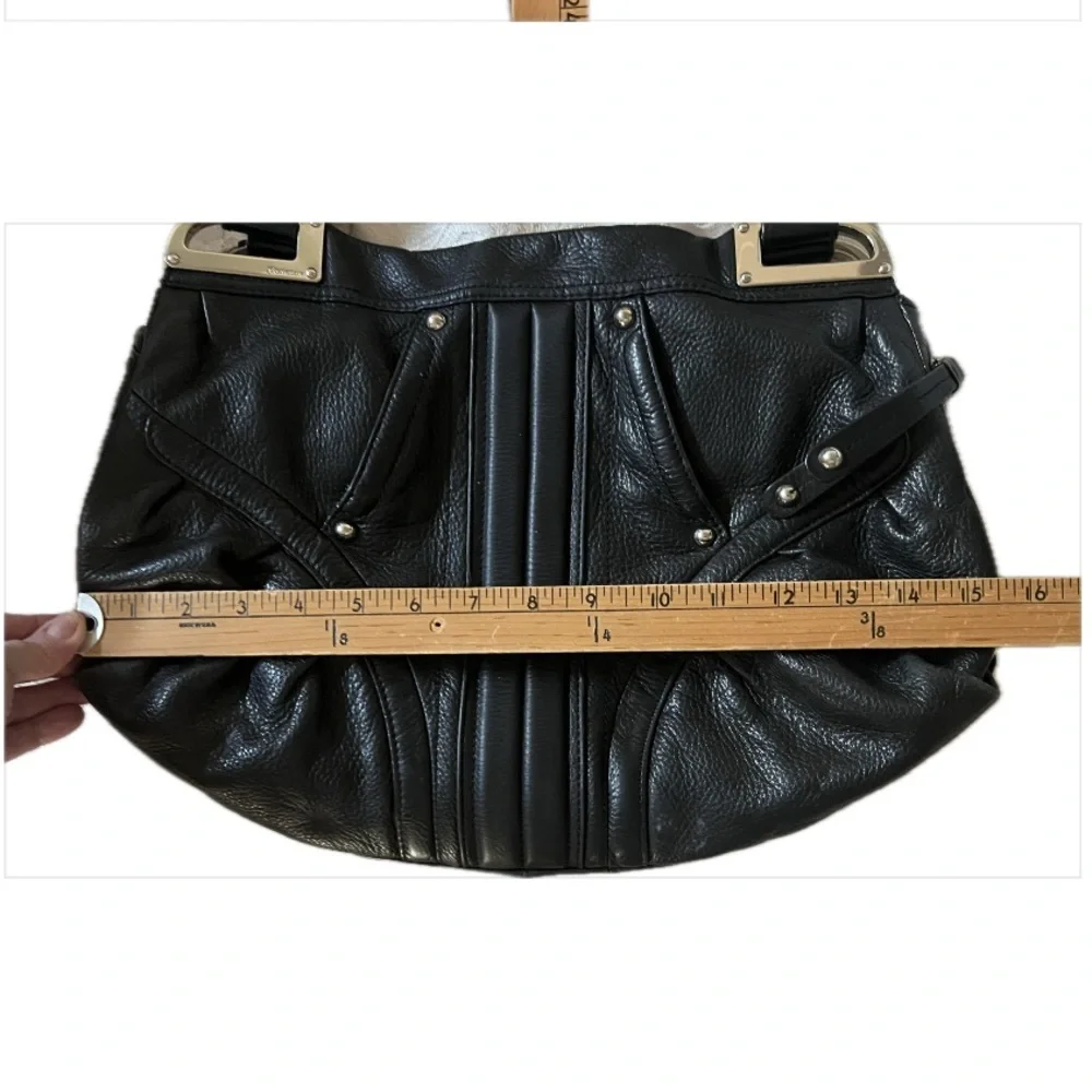 B.MAKOWSKY 100% Luxury Leather Black with Silver Hardware Animal Print Interior